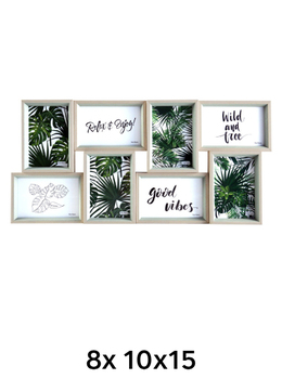 Falc MULTIRÁM - pre 8 fotografií - Prírodná, 10x15 x8