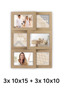 ZEP BRESCIA - multirám - Svetlý dub, 10x10, 10x15, 10x10 x3 | 10x15 x3