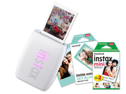 Fujifilm INSTAX Mini Link 3, biela + Colorfilm 20ks & Blue Frame 10ks