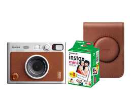 Fujifilm Instax mini EVO hnedý + puzdro + Instax Mini film 20ks