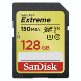 SanDisk Extreme SDXC 128GB 150mb/s Class 10 UHS-I U3 V30
