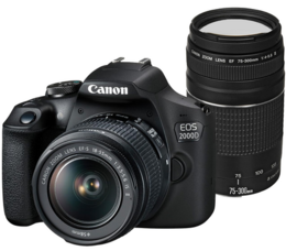 Canon EOS 2000D + 18-55mm IS II + 75-300mm III