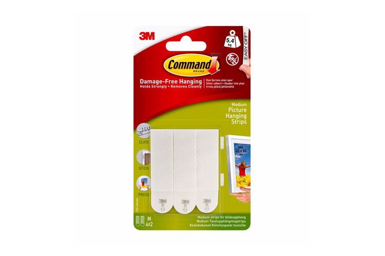 3M Command™ Picture Hanging Strips (M) - biele závesné prúžky