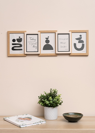 Falc multirám  BB65133162 pre 5 fotografií - Hnedá, 10x15 x2 / 13x18 x3