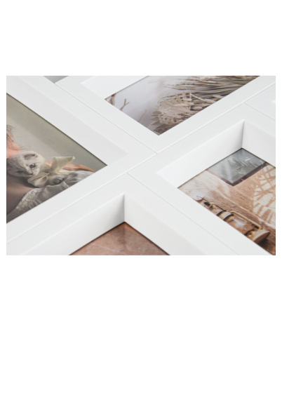 Falc multirám BB091122697 pre  6 fotografií - Biela, 10x15 x3 / 13x18 x3