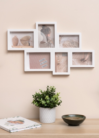 Falc multirám BB091122697 pre  6 fotografií - Biela, 10x15 x3 / 13x18 x3