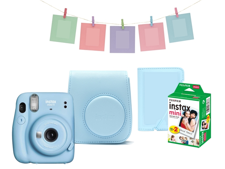 Fujifilm INSTAX Mini 11 modrý + Accessory kit + COLORFILM (20ks)