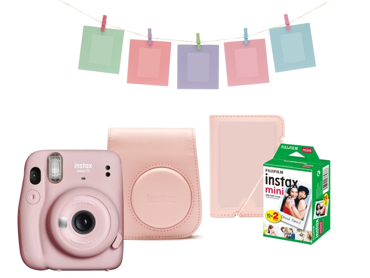 Fujifilm INSTAX Mini 11 ružový + Accessory kit + COLORFILM (20ks)