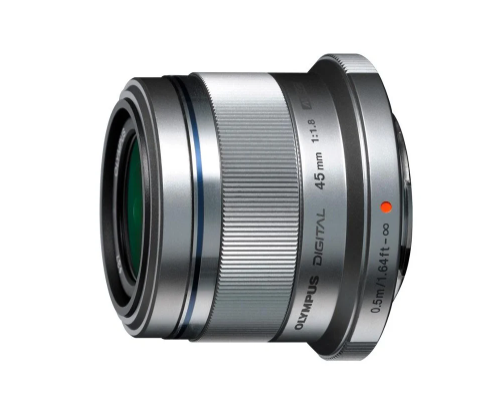 Olympus M.ZUIKO Digital 45mm f/1.8 strieborný