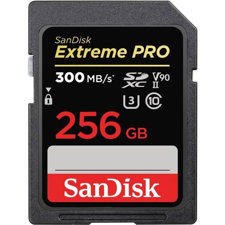 SanDisk Extreme PRO 256 GB SDXC 300 MB/s, UHS-II, Class 10, U3, V90