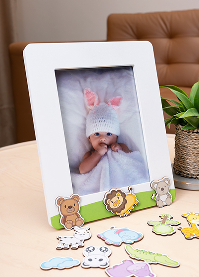 Mascagni A1674 ANIMAL STICKERS - fotorámik - Biela, 13x18, 13x18