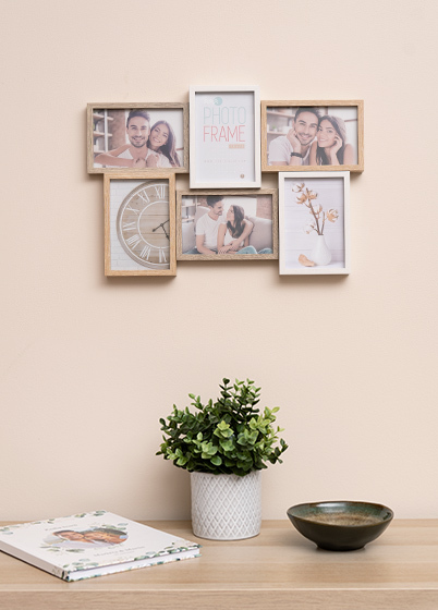 ZEP Lescot - multirám pre 6 fotografií - Hnedá / Biela, 15x21, 10x15 x6