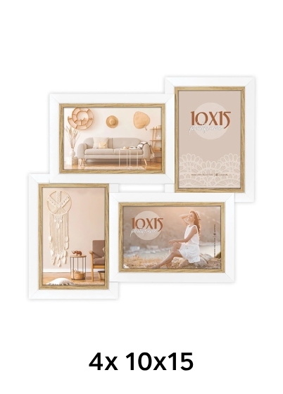 ZEP AYAS – multirám - Biela, 10x15, 10x15 x4