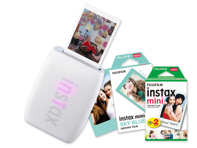 Fujifilm INSTAX Mini Link 3, biela + Colorfilm 20ks & Blue Frame 10ks