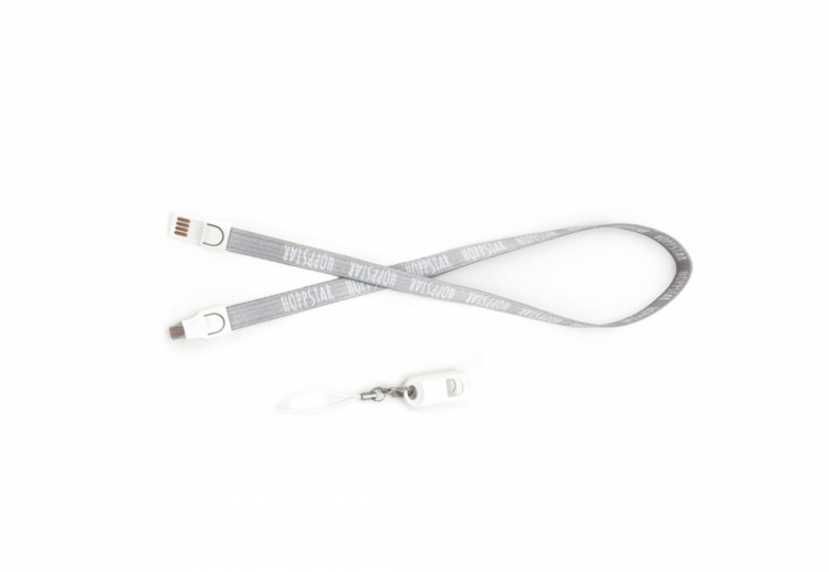 Hoppstar 2v1 Lanyard  stone - popruh a USB kábel