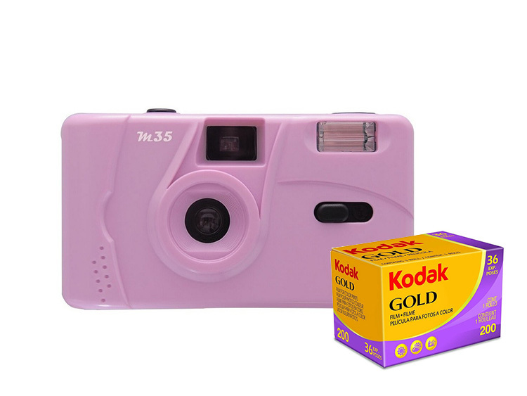 Kodak M35 fialový + farebný kinofilm Kodak 200/36