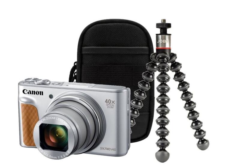 Canon PowerShot SX740 HS Lite Edition Travel Kit strieborný