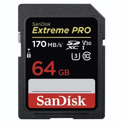 SanDisk Extreme PRO 64GB SDXC Class 10 U3 V30 UHS-I 170 MB/s