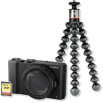 Panasonic Lumix DMC-LX15 čierny + statív + 64GB karta