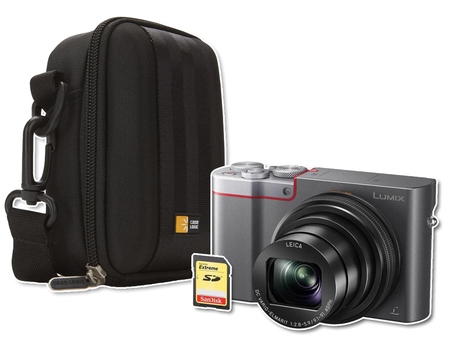 Panasonic Lumix DMC-TZ100 strieborný + púzdro + 32GB karta