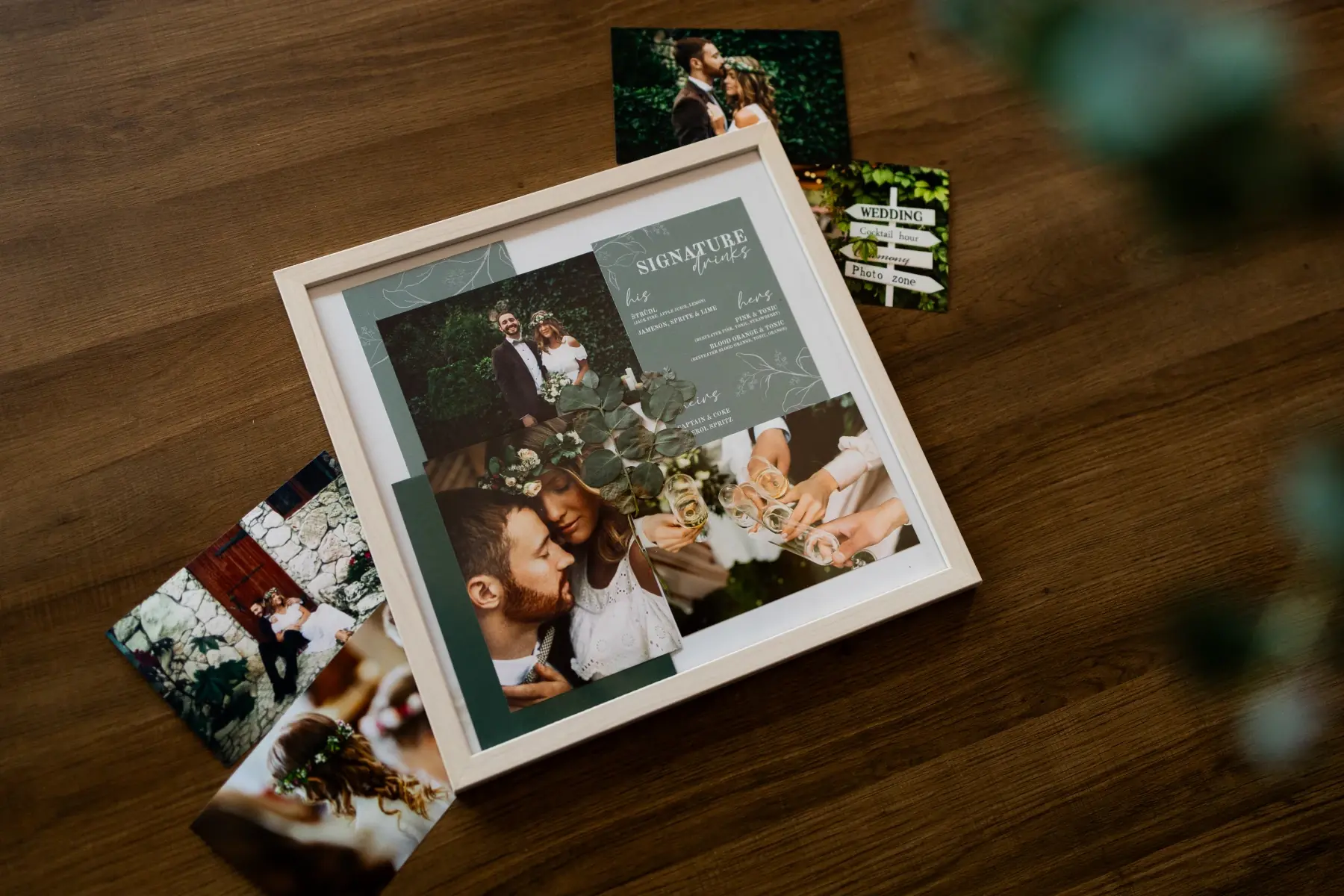 Zarámované svadobné spomienky a fotografie
