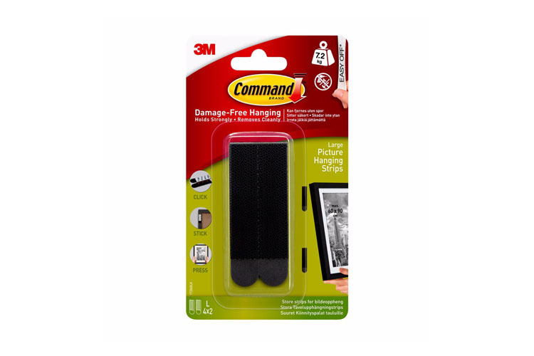3M Command™ Picture Hanging Strips (L) - čierne závesné prúžky