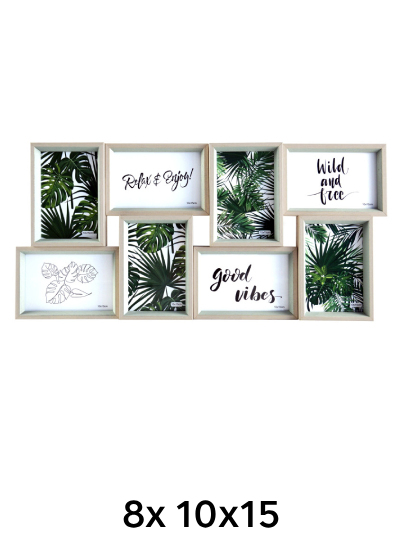 Falc MULTIRÁM - pre 8 fotografií - Prírodná, 10x15 x8