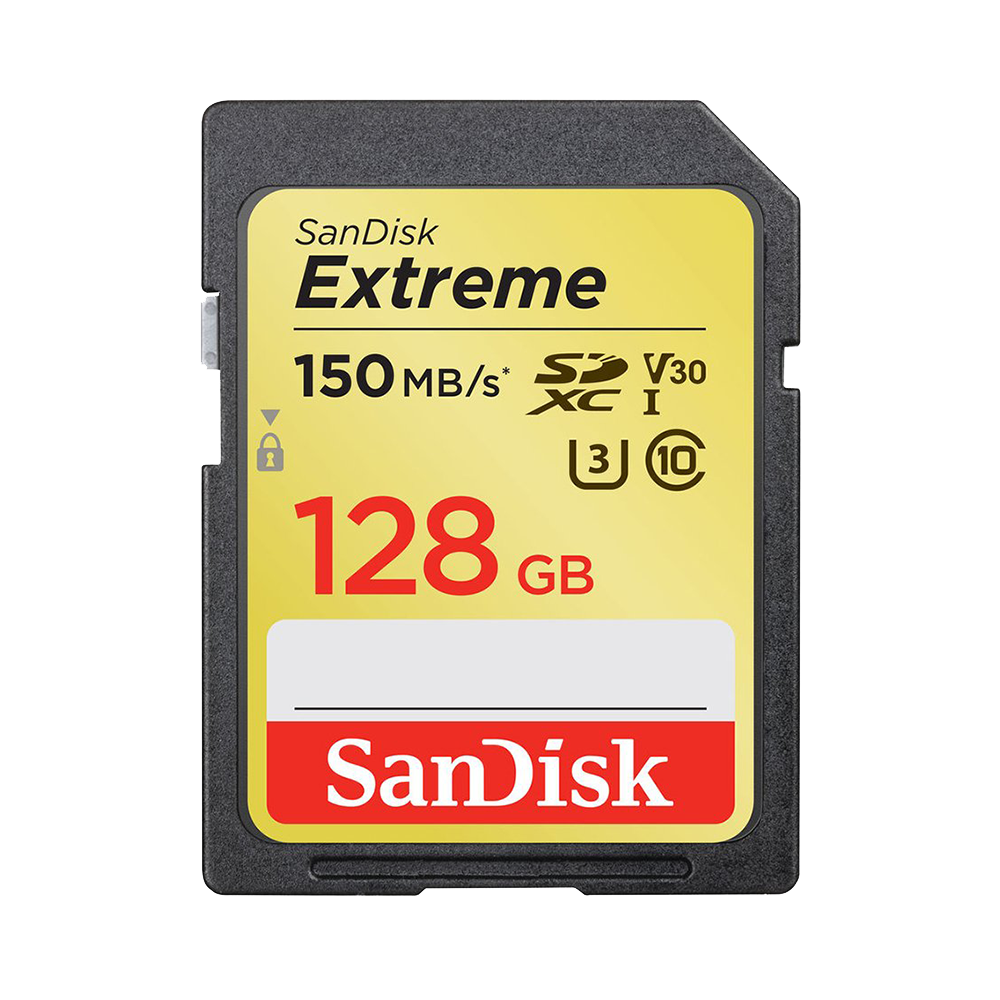 SanDisk Extreme SDXC 128GB 150mb/s Class 10 UHS-I U3 V30 SanDisk Extreme SDXC 128GB 150mb/s Class 10 UHS-I U3 V30
