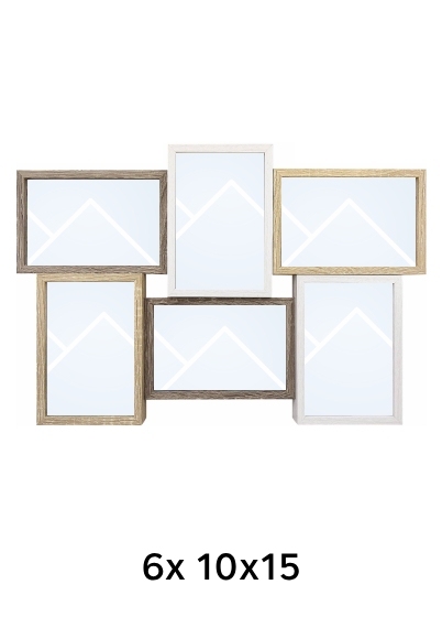 ZEP Lescot - multirám pre 6 fotografií - Hnedá / Biela, 15x21, 10x15 x6