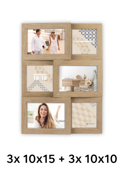 ZEP BRESCIA - multirám - Svetlý dub, 10x10, 10x15, 10x10 x3 | 10x15 x3