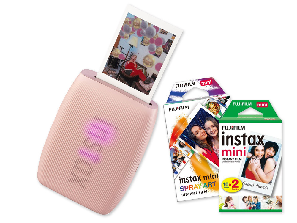 Fujifilm INSTAX Mini Link 3 ružová + Colorfilm 20ks & Mini Spray Art 10ks