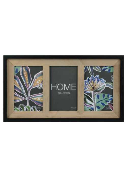 Falc multirám pre 3 fotografie - Čierna, 10x15 x3