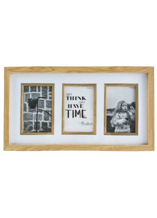 Falc multirám pre 3 fotografie - Svetlo hnedá, 10x15 x3