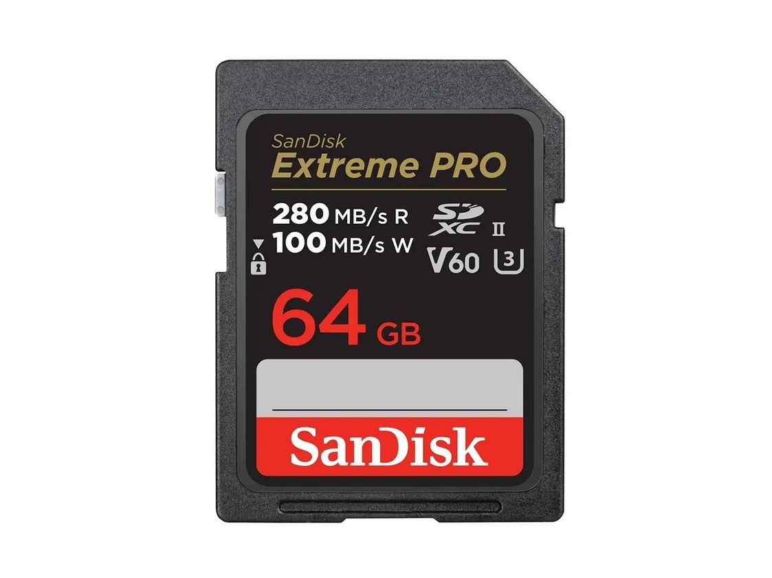SanDisk Extreme PRO SDXC 64GB 280MB/s, V60, UHS-II SanDisk Extreme PRO SDXC 64GB 280MB/s, V60, UHS-II